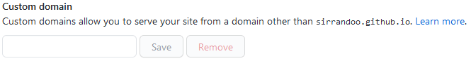 Setting a custom domain